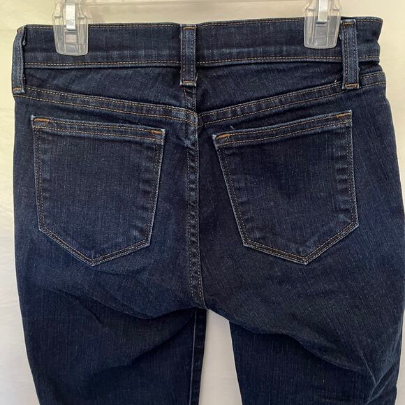 J. Crew Toothpick Womens Crop Jeans Size 24 Dark Wash Low Rise Stretch Denim - Picture 6 of 10